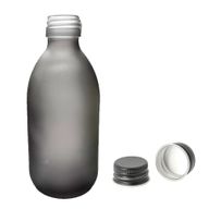 300ml Grey Frosted Glass Medicine Bottle - No Cap