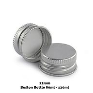 Cap for Amber Boston Bottle (120ml) - Aluminum Silver 22mm
