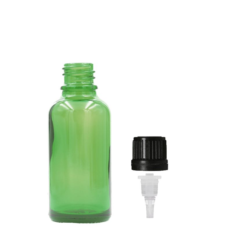 10ml Green Glass Dropper Bottle - No Cap
