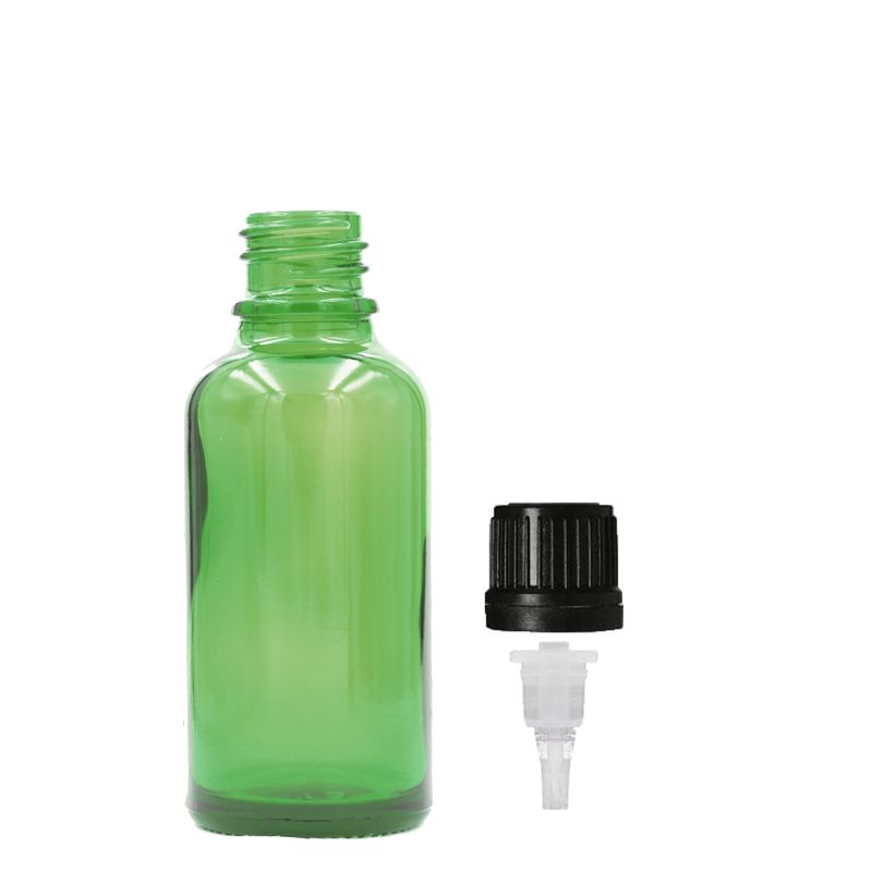 15ml Green Glass Dropper Bottle - No Cap