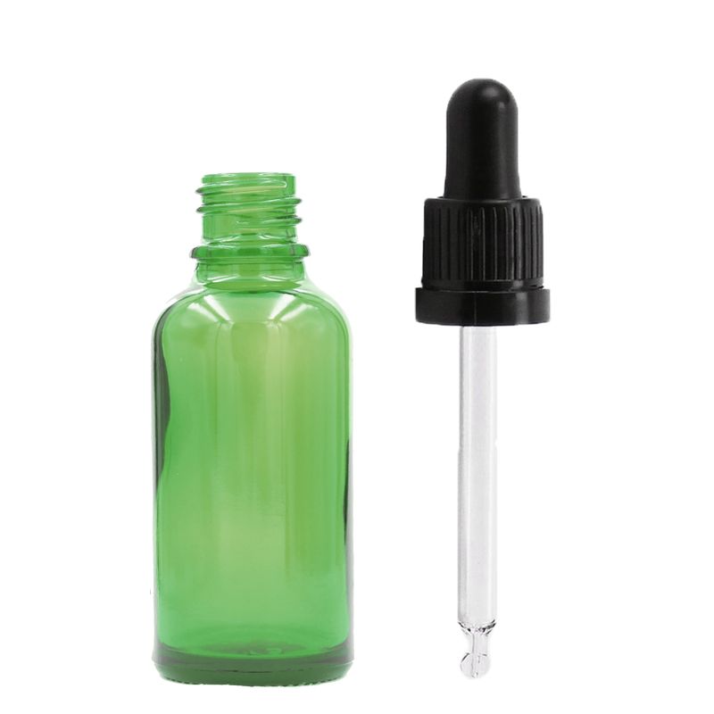 15ml Green Glass Dropper Bottle - No Cap