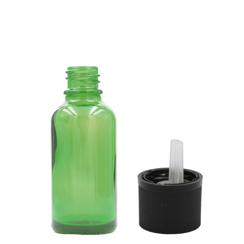 10ml Green Glass Dropper Bottle - No Cap