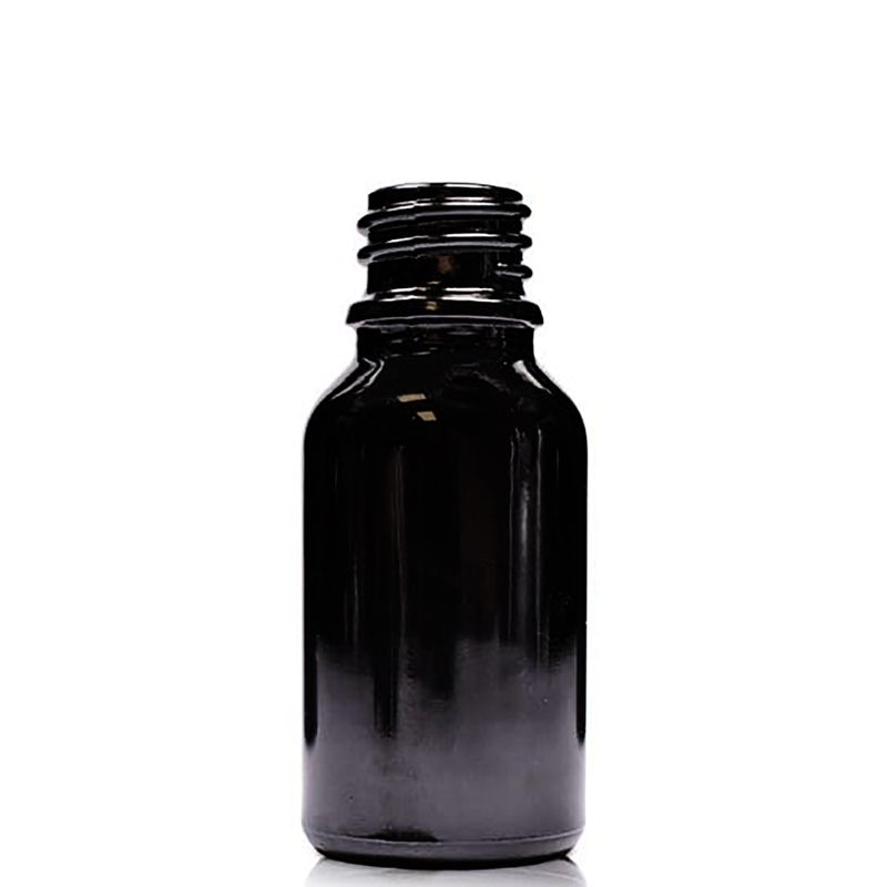 15ml Black Glass Dropper Bottle - No Cap