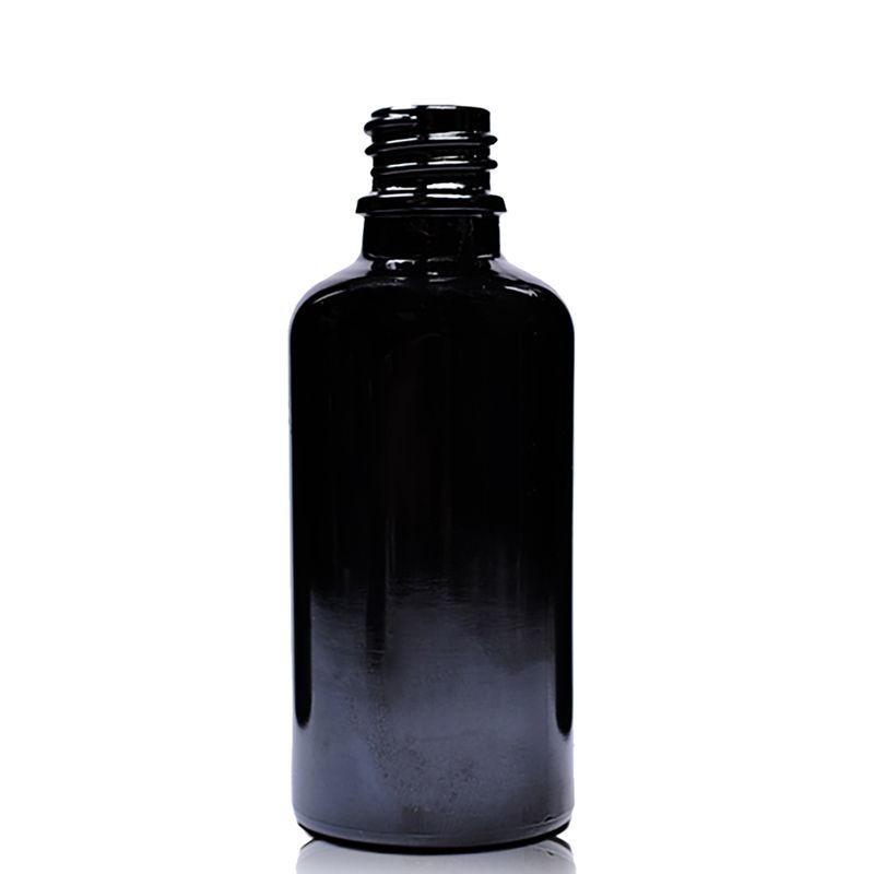 50ml Black Glass Dropper Bottle - No Cap