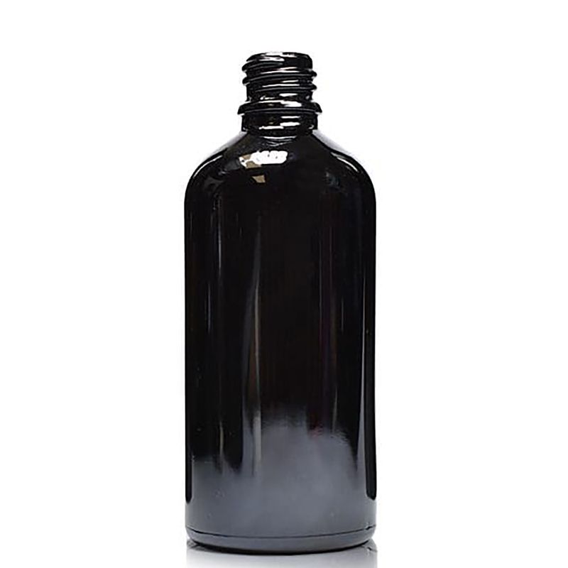 100ml Black Glass Dropper Bottle - No Cap