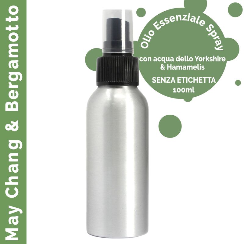 100ml Essential Oil Mist - May Chang & Bergamot - White Label