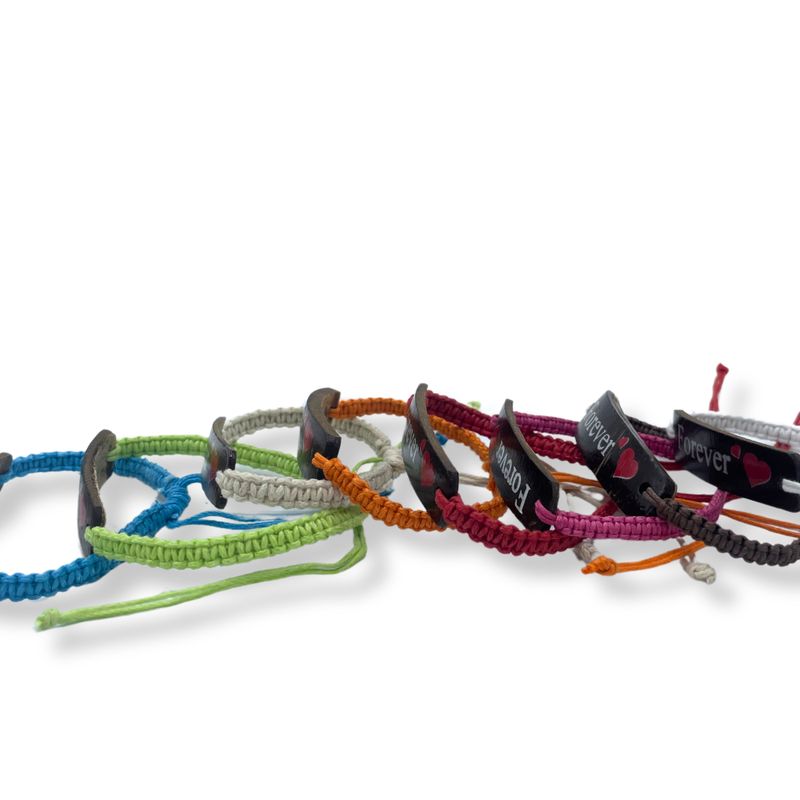 Handmade Friendship Bracelets - Unprinted Custom Ready Coconut (Assorted)