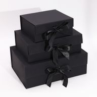 Flat Pack Gift Box - Medium Square (20x18.2x8cm) - Black