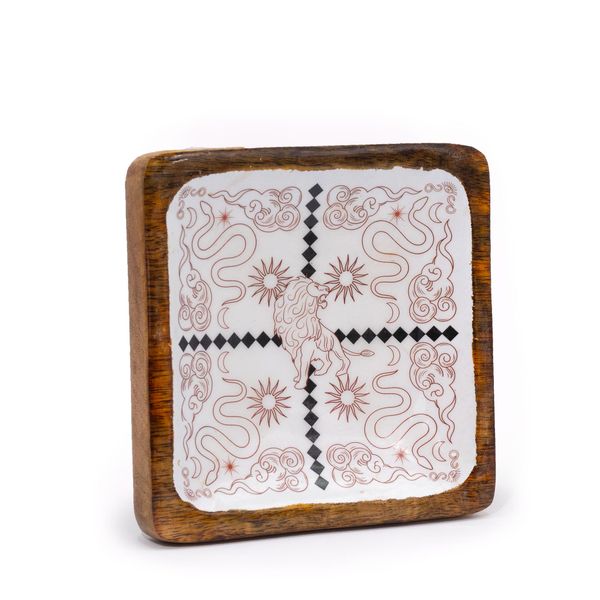 Big Enamelled Square Trinket Tray 15x15x2.5cm - Hop Hare