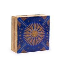 Medium Enamelled Square Box 13.5x13.5x6cm - Hop Hare