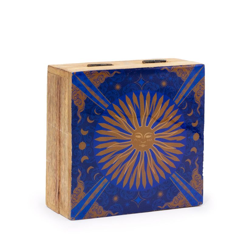 Medium Enamelled Square Box 13.5x13.5x6cm - Hop Hare