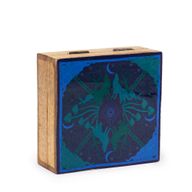 Medium Enamelled Square Box 13.5x13.5x6cm - Hop Hare