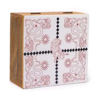 Big Enamelled Square Box 15x17.5x8cm - Hop Hare