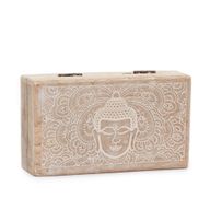 Med Rectangle Box 17x10x4.2cm - Buddha Face Whitewash
