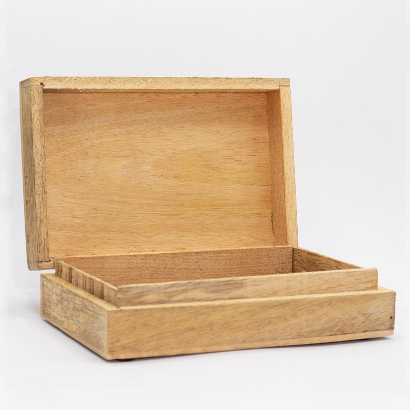 Big Rectangle Box 21.5x14x6.3cm - Hamsa Whitewash