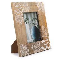 Lrg Mango Wood Picture Frame (for 13x18cm) 28x23x2cm - Mandala - White
