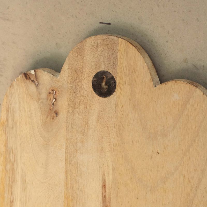 Mango Wood Hamsa Wall Plaque - Whitewash - 52cm