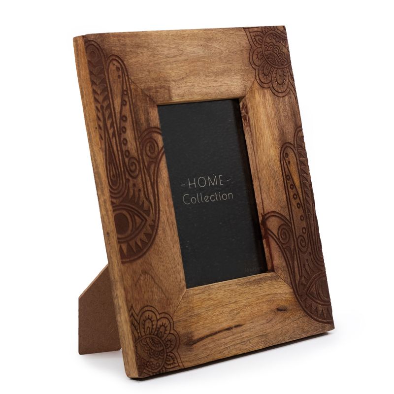 Med Mango Wood Picture Frame (for 10x15cm) 26x20x2cm - Hamsa - Black
