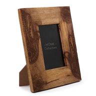 Med Mango Wood Picture Frame (for 10x15cm) 26x20x2cm - Hamsa - Black
