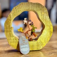 Seven Chakra Gemstone Tree Garden in Mango Wood Ring- 60 Stones