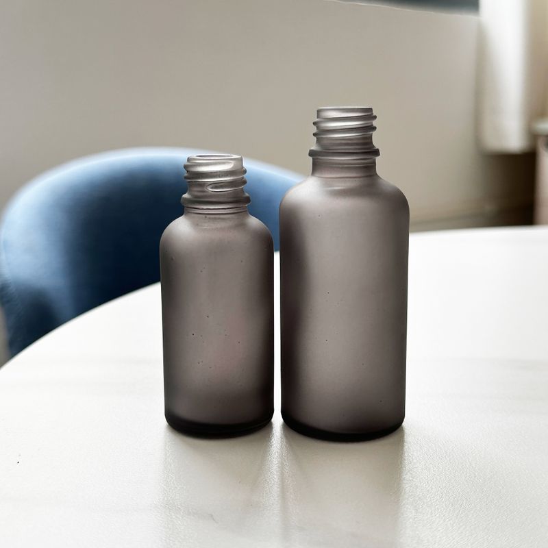 10ml Frosted Grey Glass Dropper Bottle - No Cap