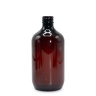 500ml Amber Plastic Boston Bottle - No Cap