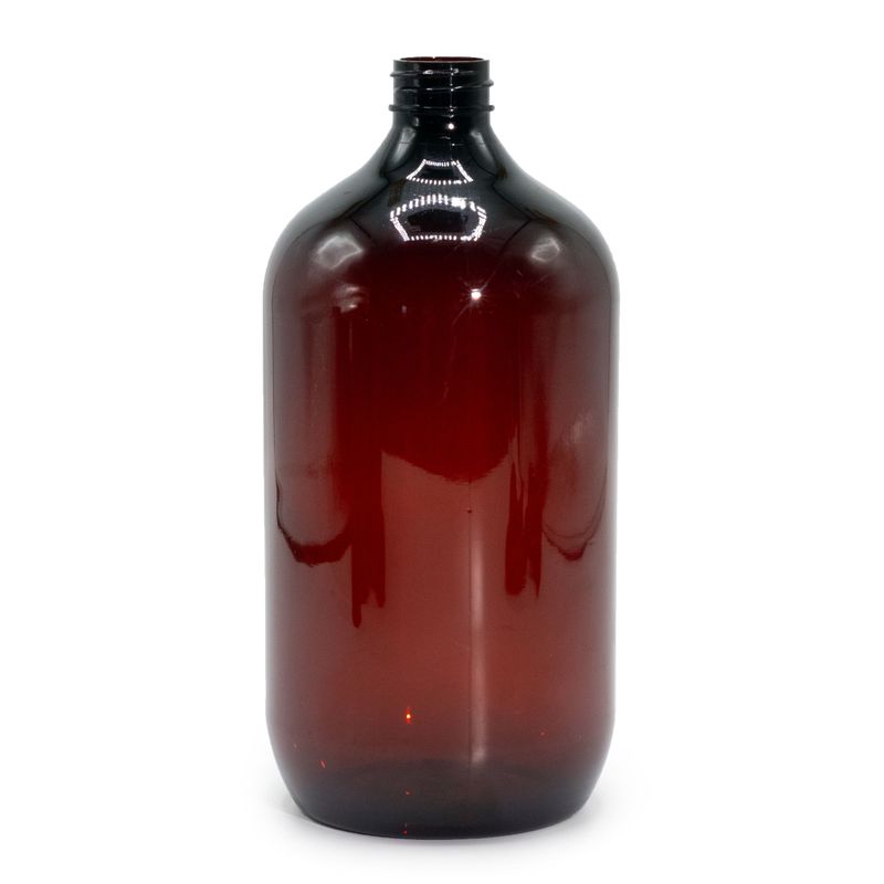 1000ml Amber Plastic Boston Bottle - No Cap