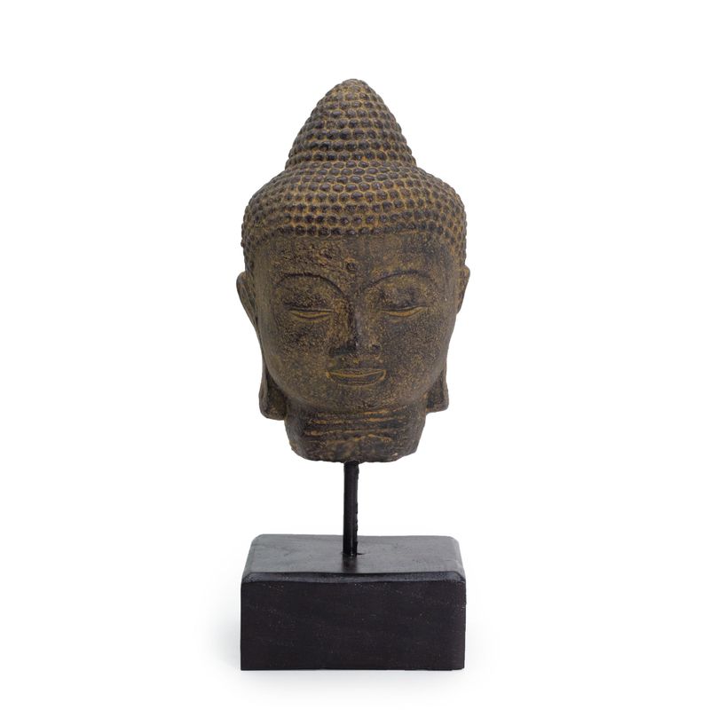 Stillness Buddha Head on Stand - Grey