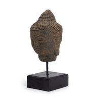 Stillness Buddha Head on Stand - Grey