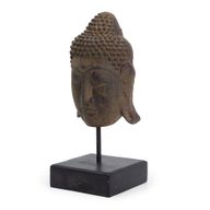 Large Serenity Buddha Head on Stand - Grey
