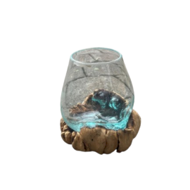 Molten Glass on Rare Parasite Wood - Large