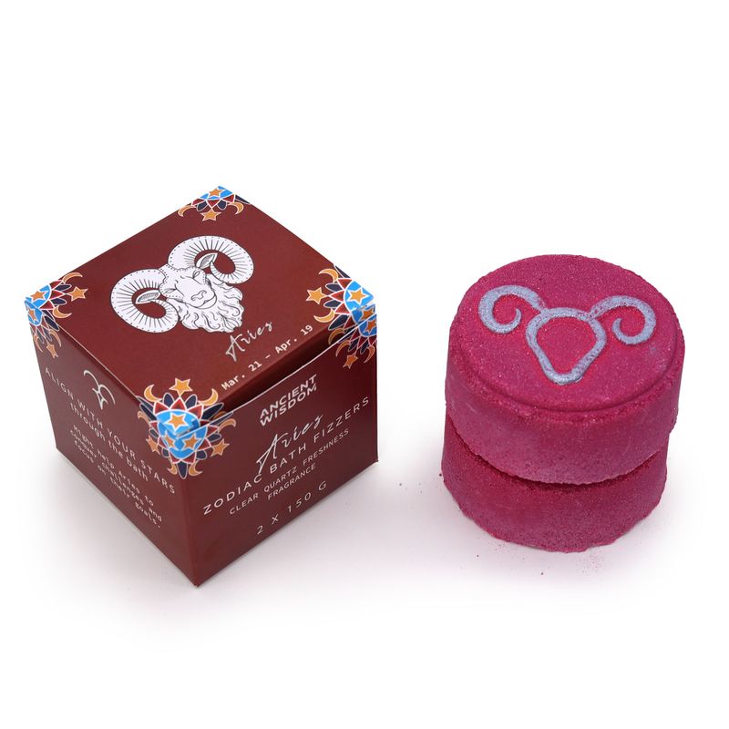 Box of 2 Zodiac Bath Fizzers with Horoscope - Aries