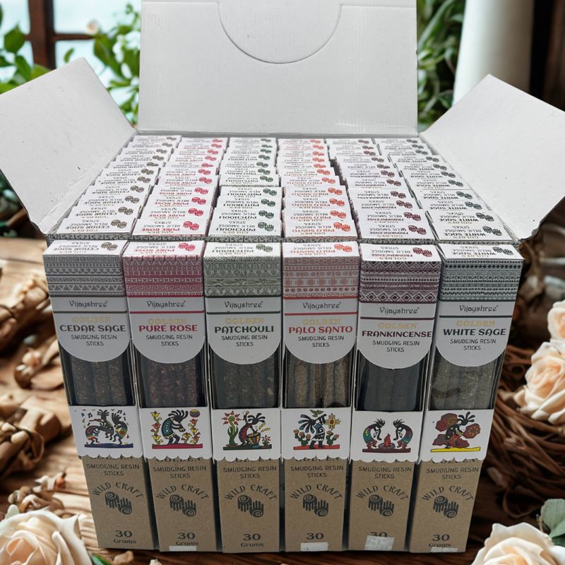 30g Golden Smudging Resin Sticks Display Set