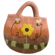 Sunflower & Bees Felted Bag - 35x27cm