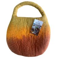 Water Felted Bee Bag - One Handle with Magnet - Sunrise Orange