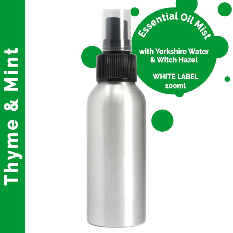 100ml Essential Oil Mist - Thyme & Mint - White Label