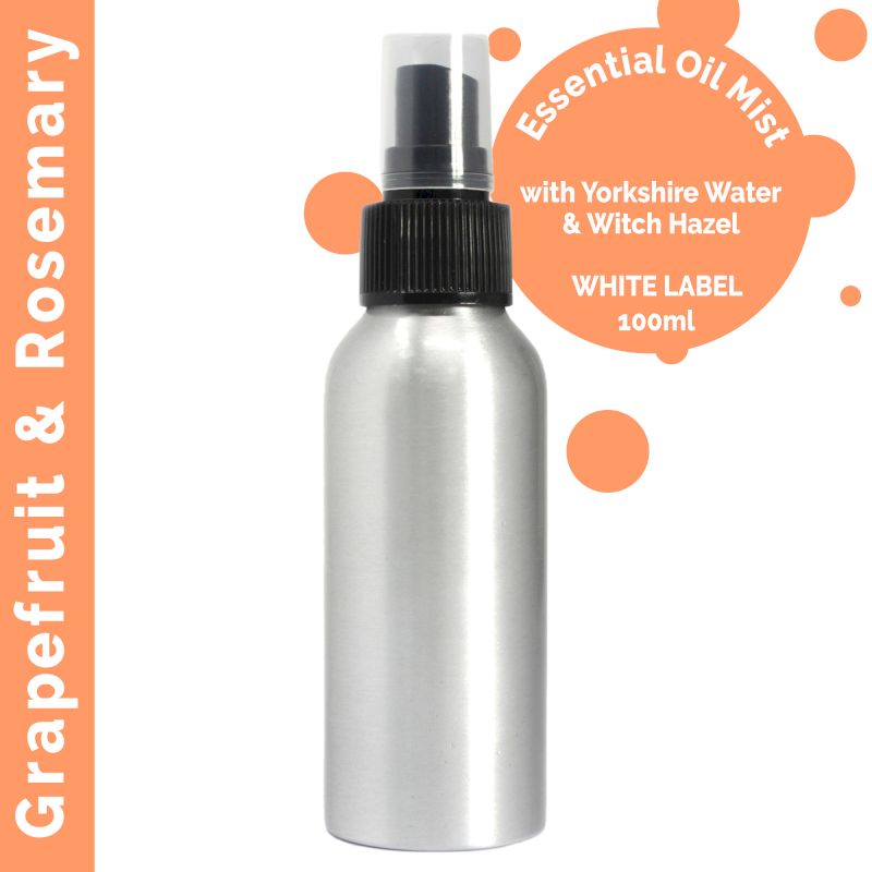 100ml Essential Oil Mist - Graperfruit and Rosemary - White Label