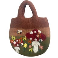 Mushroom Garden Felted Bag - 35x27cm