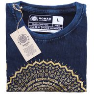 Large Stone Washed T-Shirt - Mandala - Blue