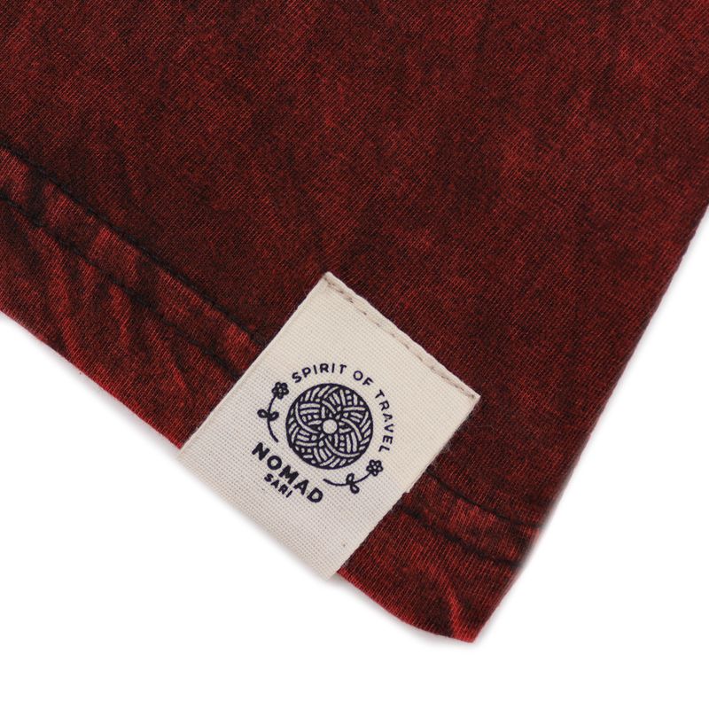 Large Stone Washed T-Shirt - Mandala - Maroon