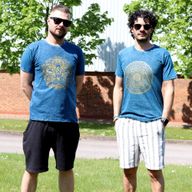 Medium Stone Washed T-Shirt - Mandala - Blue