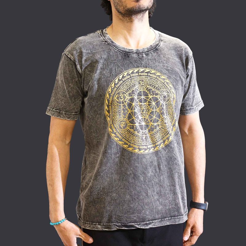 Medium Stone Washed T-Shirt - Chakra - Dark Grey