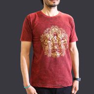 Medium Stone Washed T-Shirt - Hamsa - Maroon