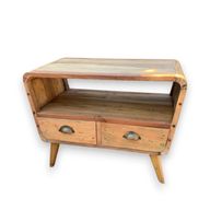 Small Recycled TV Stand with 2 Draws Round