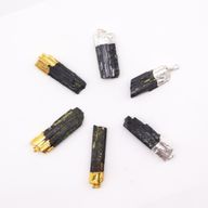 Gemstone Indian Tourmaline Gold & Silver Plated Pendants (6 assorted)