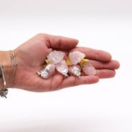Gemstone Rose Quartz Gold & Silver Plated Pendants (6 assorted)