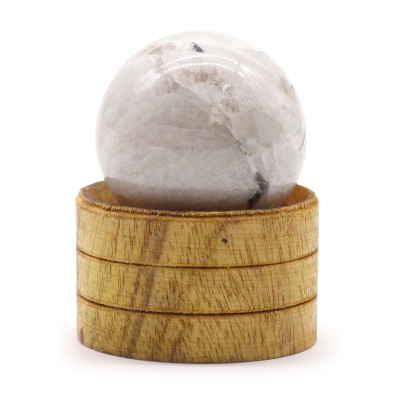 Gemstone Crystal Sphere 40mm - Indian Moonstone with Stand
