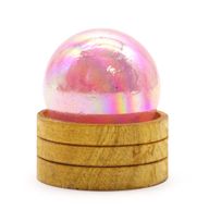 Gemstone Crystal Sphere 50mm - Rose Quartz Titanium Aura with Stand