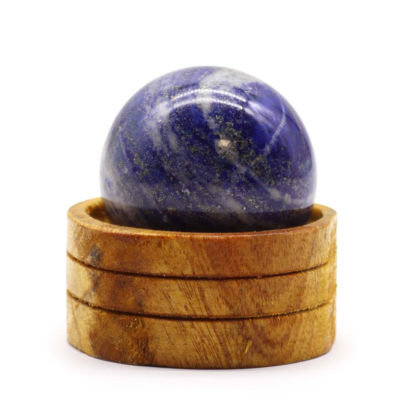 Gemstone Crystal Sphere 50mm - Afghan Lapis with Stand