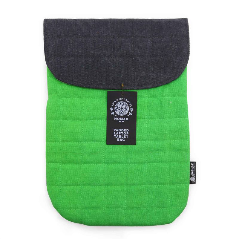 Laptop Padded Pouch - Frog Green - 14oz Stonewash
